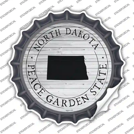 North Dakota Peace Garden State Novelty Bottle Cap Sticker Decal
