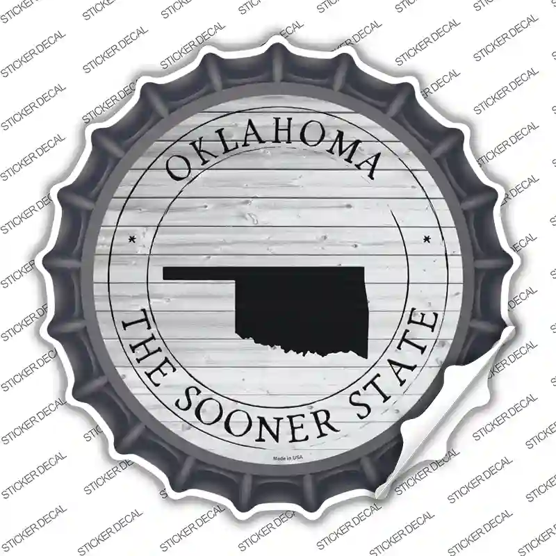 Oklahoma Sooner State Novelty Bottle Cap Sticker Decal