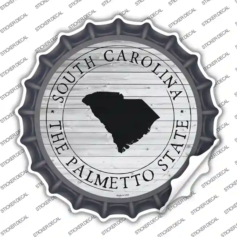 South Carolina Palmetto State Novelty Bottle Cap Sticker Decal
