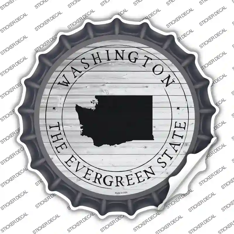 Washington Evergreen State Novelty Bottle Cap Sticker Decal