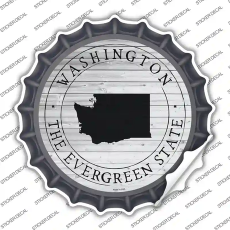 Washington Evergreen State Novelty Bottle Cap Sticker Decal