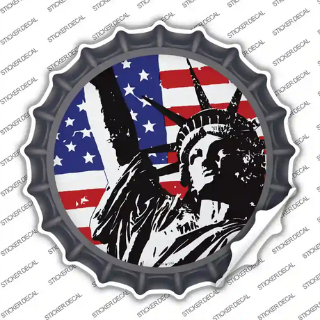 Lady Liberty Novelty Bottle Cap Sticker Decal