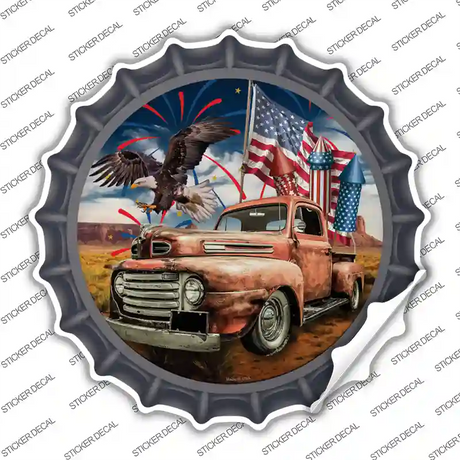 Eagle Rusty Truck Novelty Bottle Cap Sticker Decal