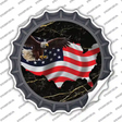 USA Flag Outline Novelty Bottle Cap Sticker Decal