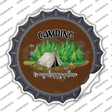 Camping Is My Happy Place Tent Novelty Bottle Cap Sticker Decal