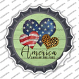 America Land Of The Free Hearts Novelty Bottle Cap Sticker Decal