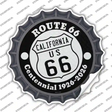 California Route 66 Centennial Novelty Bottle Cap Sticker Decal