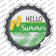 Hello Summer Flip Flops Novelty Bottle Cap Sticker Decal