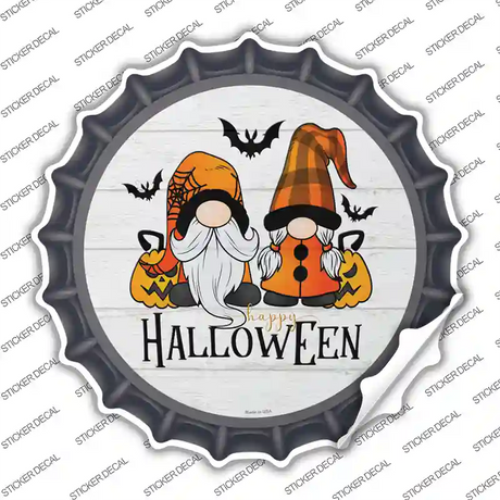Happy Halloween Spooky Gnomes Novelty Bottle Cap Sticker Decal