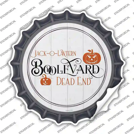 Jack O Lantern Boolevard Novelty Bottle Cap Sticker Decal