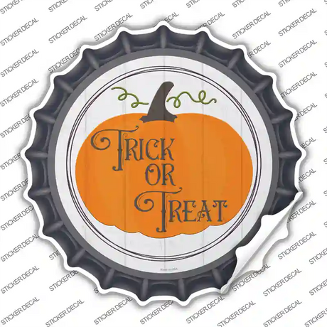 Trick Or Treat Pumpkin Novelty Bottle Cap Sticker Decal