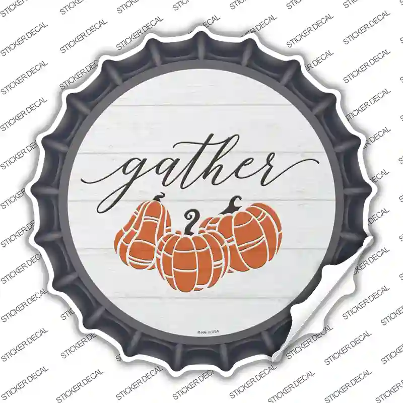 Gather Pumpkins Novelty Bottle Cap Sticker Decal