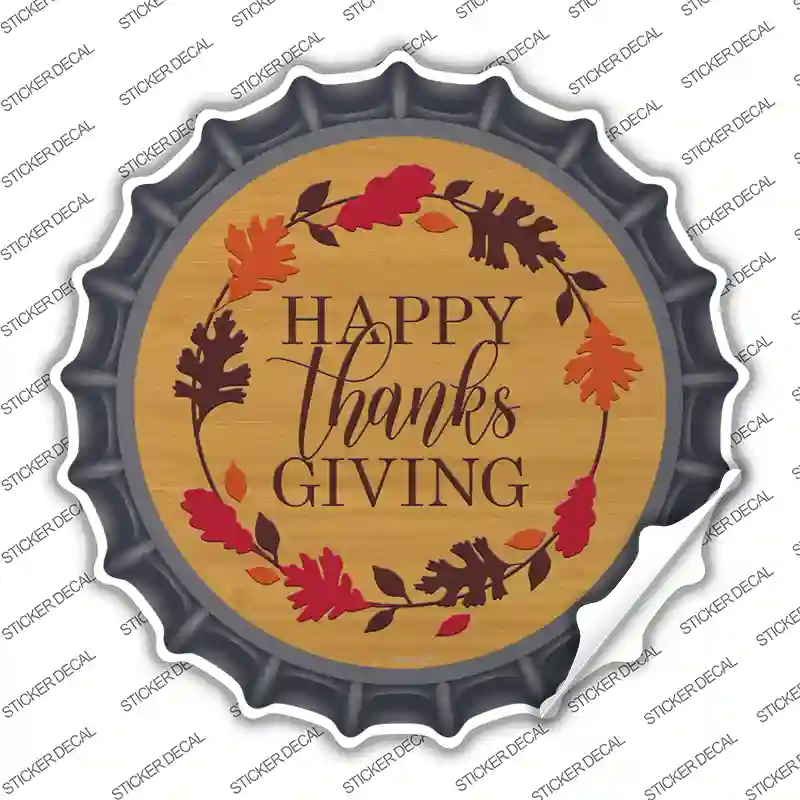 Happy Thanksgiving Novelty Bottle Cap Sticker Decal