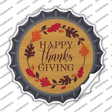 Happy Thanksgiving Novelty Bottle Cap Sticker Decal