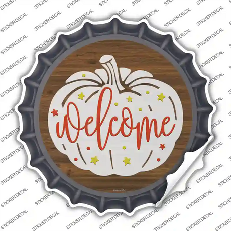 Pumpkin Welcome Novelty Bottle Cap Sticker Decal