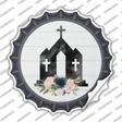Church Silhouette Novelty Bottle Cap Sticker Decal