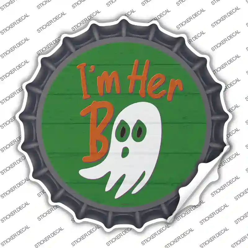 Im Her Boo Green Novelty Bottle Cap Sticker Decal