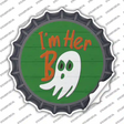 Im Her Boo Green Novelty Bottle Cap Sticker Decal