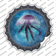 Jellyfish Blue Novelty Bottle Cap Sticker Decal