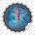 Seahorse Blue Novelty Bottle Cap Sticker Decal