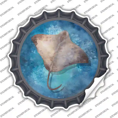 Stingray Blue Novelty Bottle Cap Sticker Decal