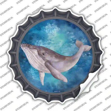 Humpback Whale Blue Novelty Bottle Cap Sticker Decal