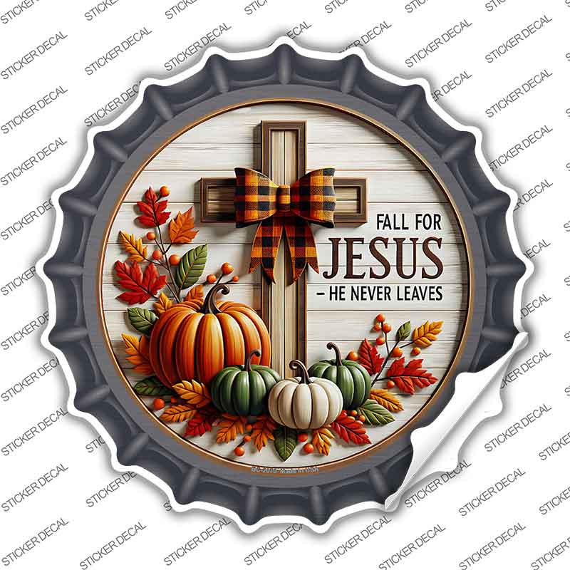 Fall For Jesus Novelty Bottle Cap Sticker Decal BC-2070s