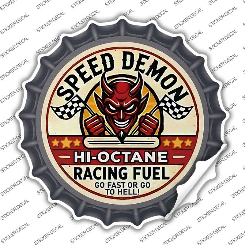 Speed Demon Novelty Bottle Cap Sticker Decal BC-2096s