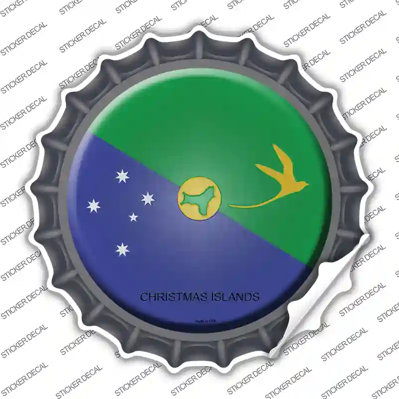 Christmas Islands Country Novelty Bottle Cap Sticker Decal