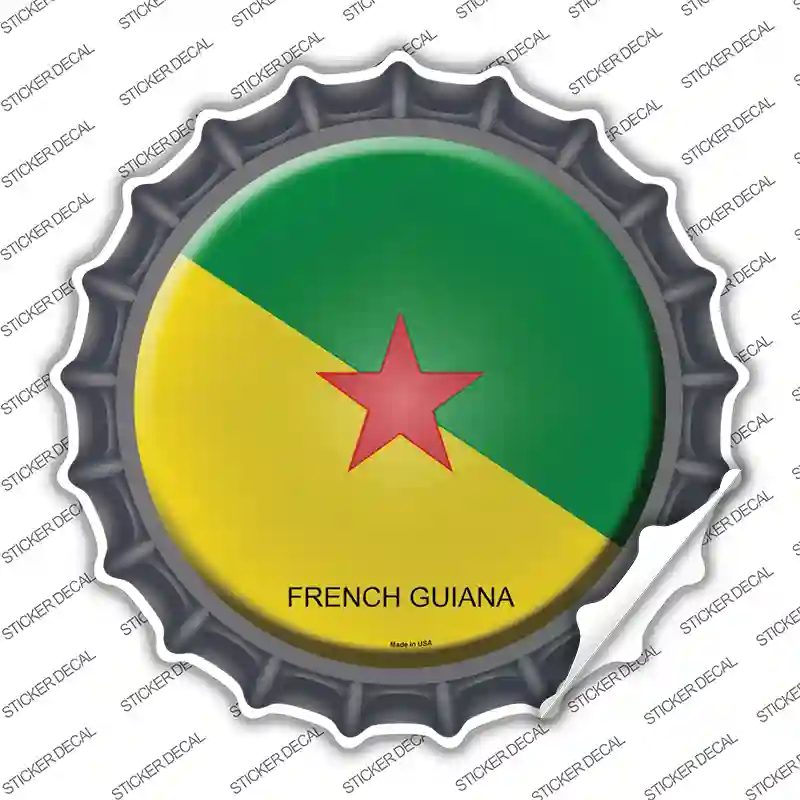 French Guiana Country Novelty Bottle Cap Sticker Decal