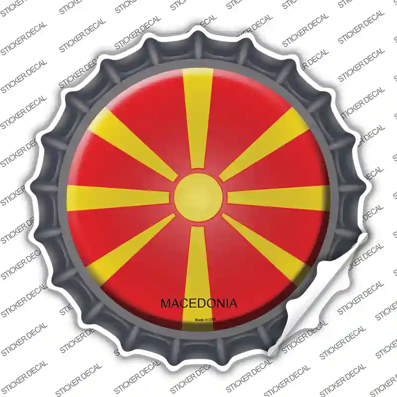 Macedonia Country Novelty Bottle Cap Sticker Decal