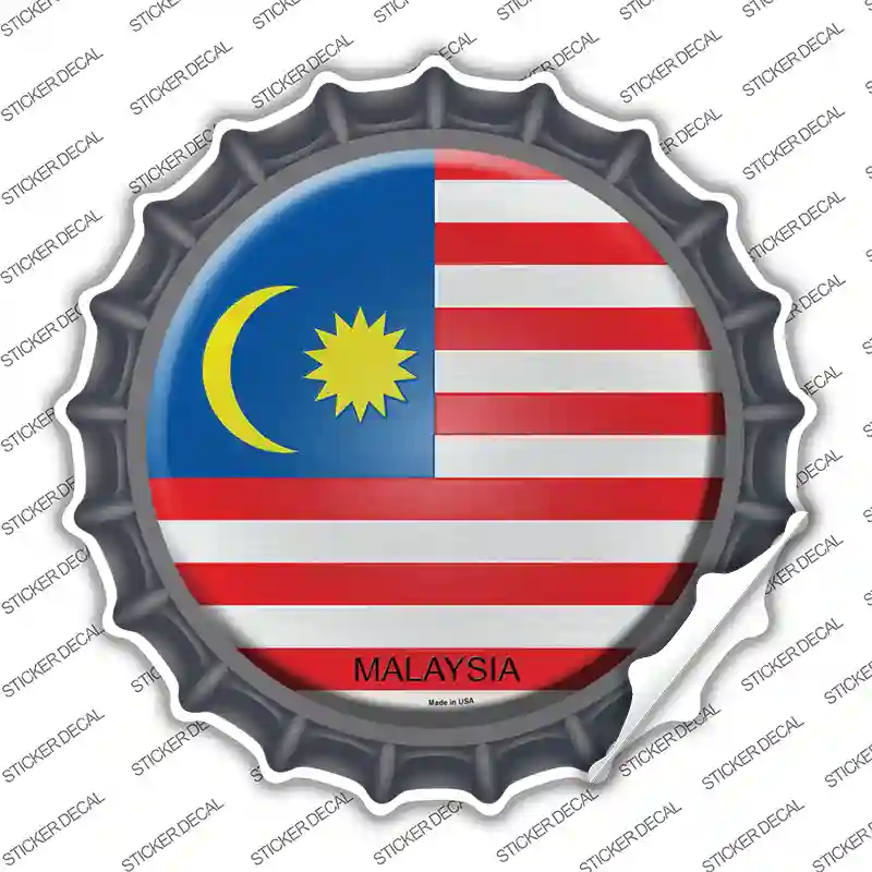 Malaysia Country Novelty Bottle Cap Sticker Decal