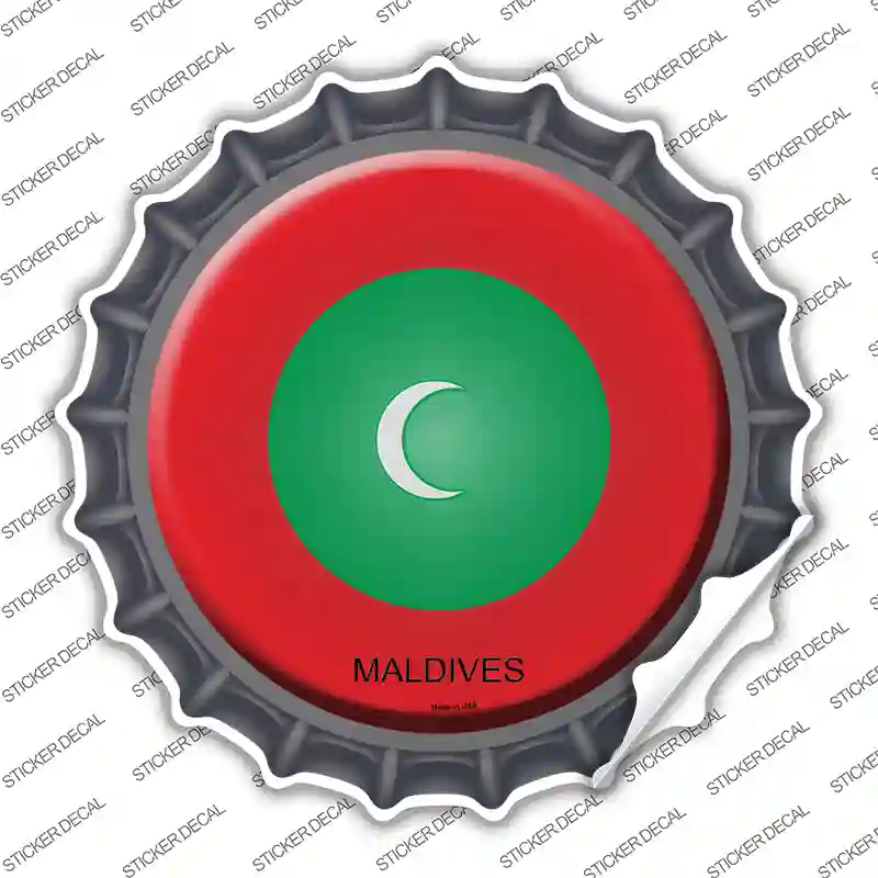 Maldives Country Novelty Bottle Cap Sticker Decal