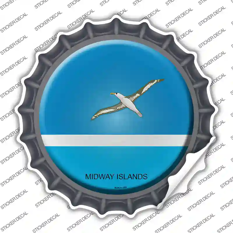 Midway Islands Country Novelty Bottle Cap Sticker Decal