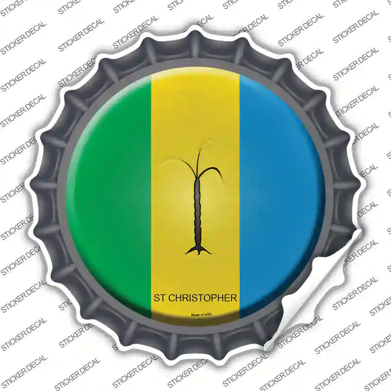 St Christopher Country Novelty Bottle Cap Sticker Decal