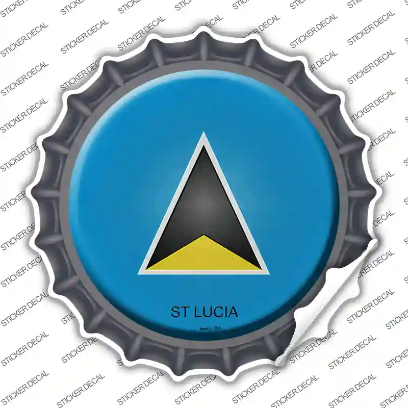St Lucia Country Novelty Bottle Cap Sticker Decal
