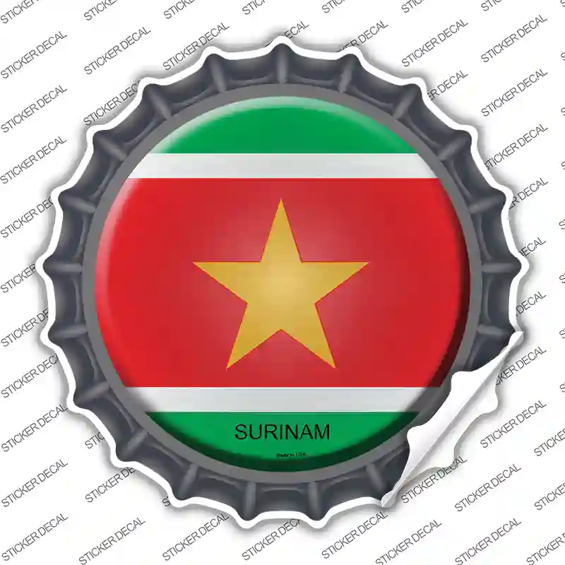 Surinam Country Novelty Bottle Cap Sticker Decal