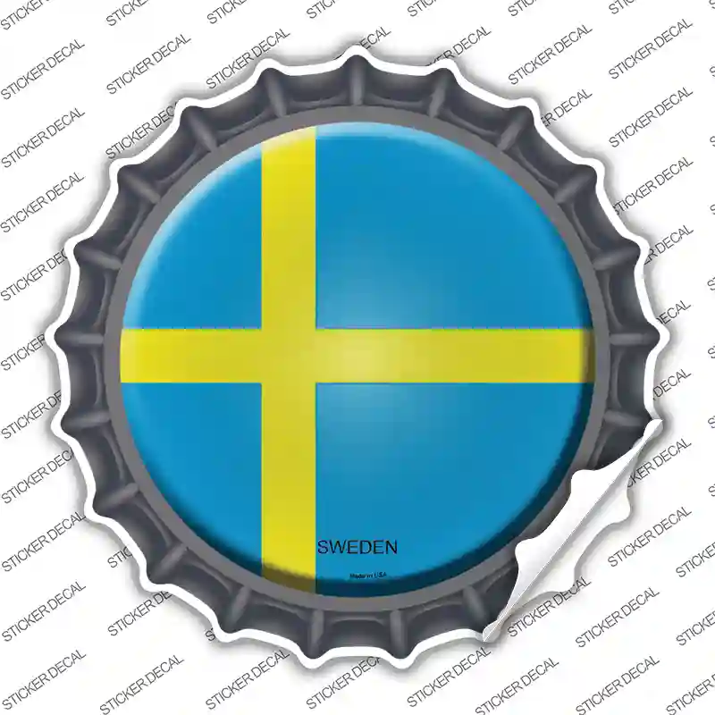 Sweden Country Novelty Bottle Cap Sticker Decal