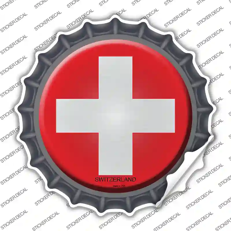 Switzerland Country Novelty Bottle Cap Sticker Decal