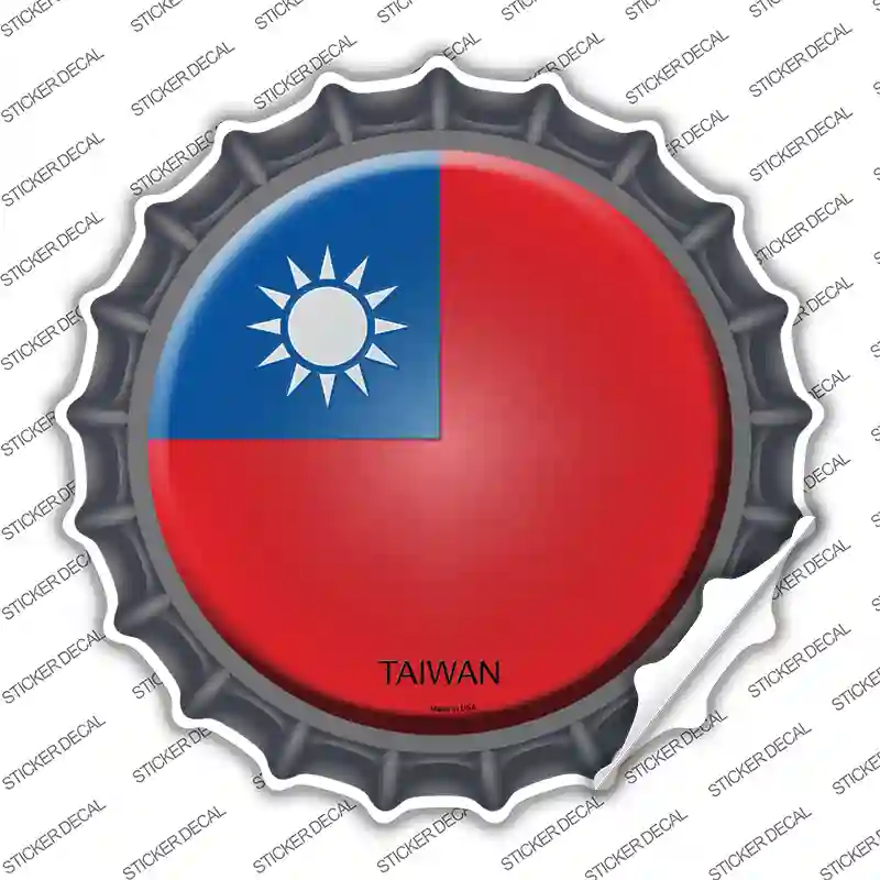 Taiwan Country Novelty Bottle Cap Sticker Decal