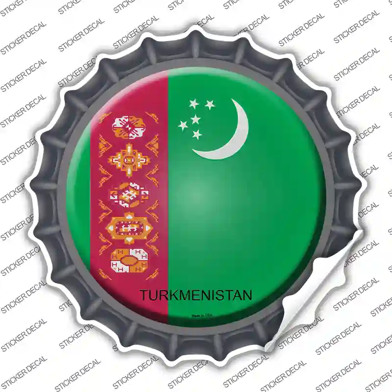 Turkmenistan Country Novelty Bottle Cap Sticker Decal