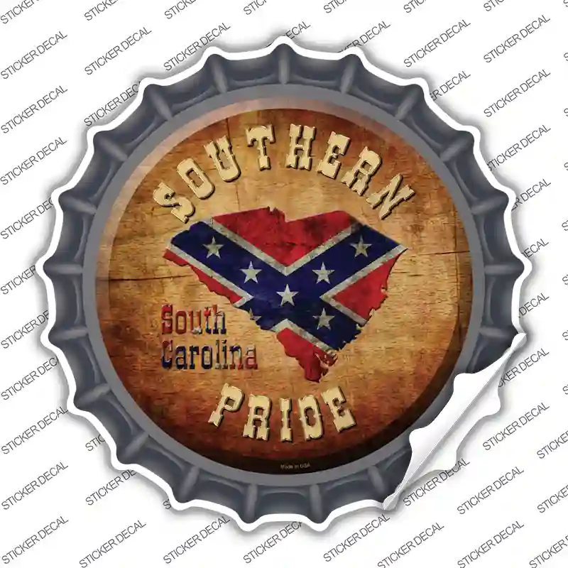 Southern Pride South Carolina Novelty Bottle Cap Sticker Decal