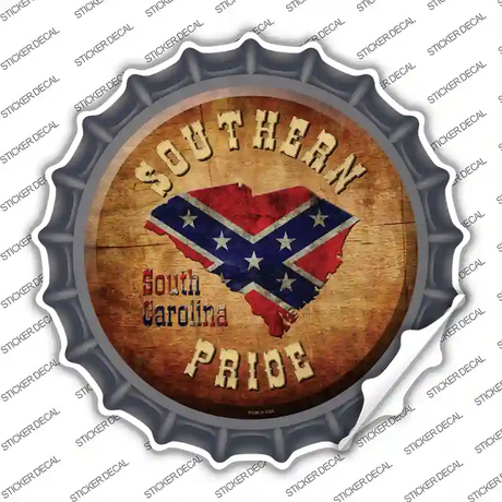 Southern Pride South Carolina Novelty Bottle Cap Sticker Decal