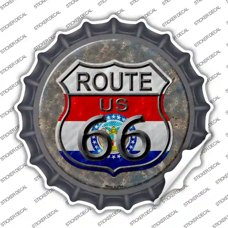 Missouri Route 66 Novelty Bottle Cap Sticker Decal