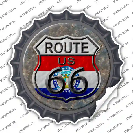 Missouri Route 66 Novelty Bottle Cap Sticker Decal