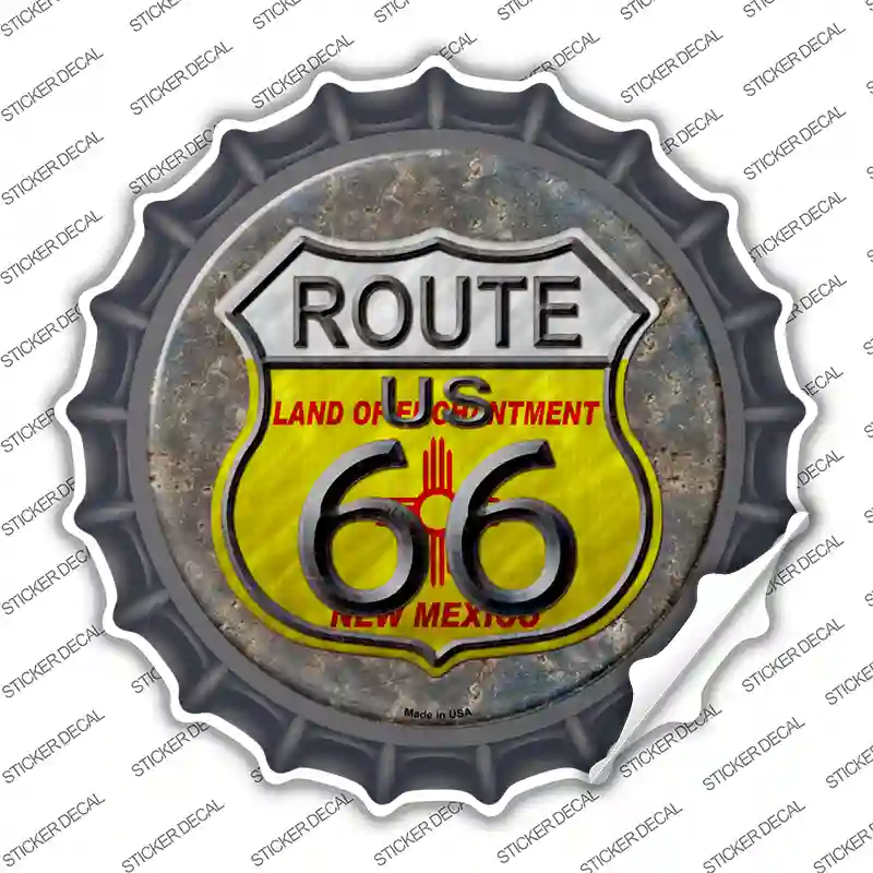New Mexico Route 66 Novelty Bottle Cap Sticker Decal