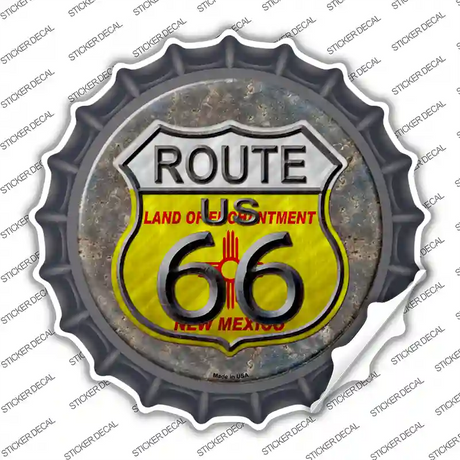 New Mexico Route 66 Novelty Bottle Cap Sticker Decal