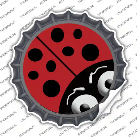 Lady Bug Novelty Bottle Cap Sticker Decal
