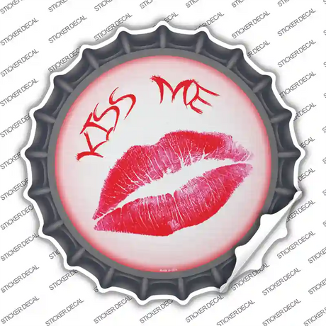 Kiss Me Novelty Bottle Cap Sticker Decal