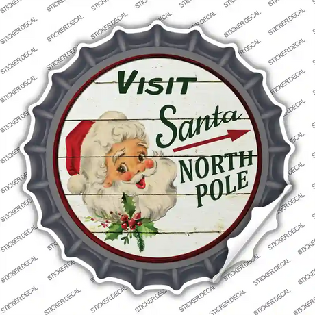 Visit Santa Novelty Bottle Cap Sticker Decal